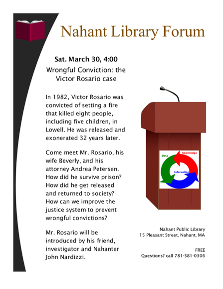 Nahant Forum, Victor Rosario, 3-30-19